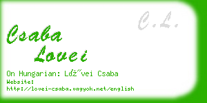 csaba lovei business card